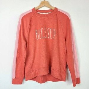 Rae Dunn Color Block Blessed Sweatshirt Long Sleeve Size M